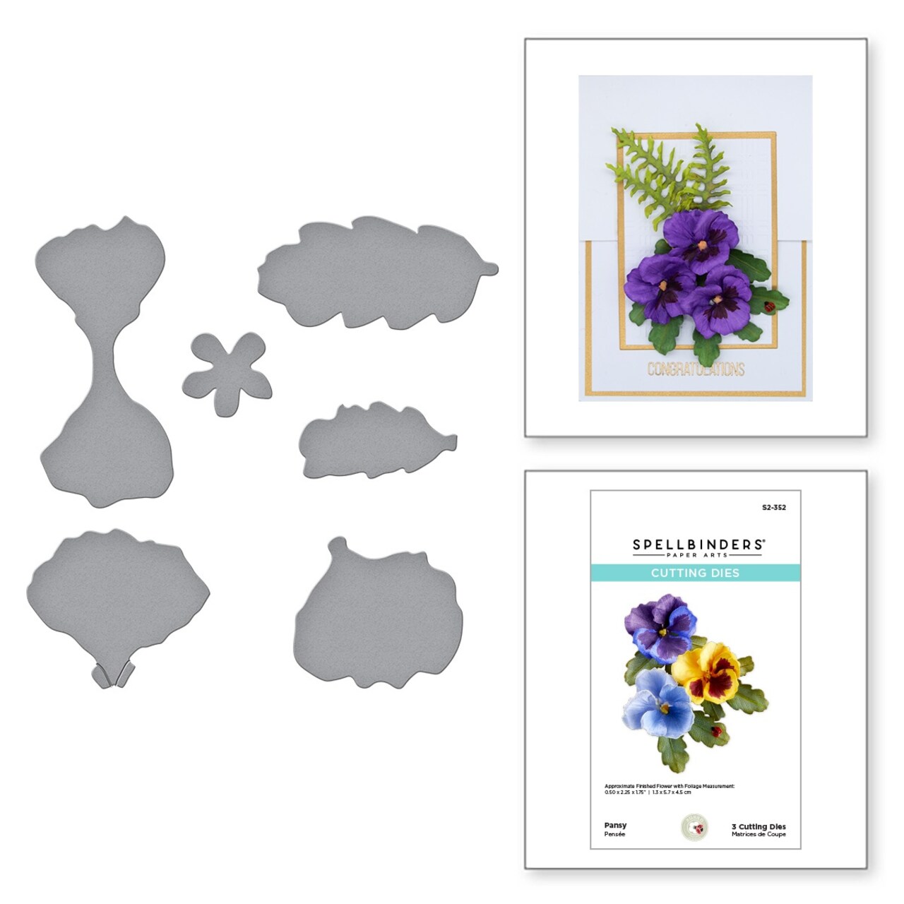 Spellbinders Etched Dies By Susan Tierney-Cockburn-Pansy- The Painter's Garden